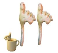 Toe-Tal Straw - The Weirdest Way To Sip Your Drink, Funny Realistic Ceramic Toe Shaped Straw, Reusable Handmade Novelty Drinking Stick, Easy To Clean, Collectors of The Unusual (2PCS)