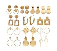 TOEECY 13 Paia Orecchini Geometrici e Pendenti Placcati in Oro Ipoallergenici Paia da Donna e Ragazze