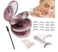 TOEECY 1Set Ciglia Magnetiche Riutilizzabili Naturali Leggere Ciglia Finte Autoincollanti Doppio Magnete Applicatore Incluso