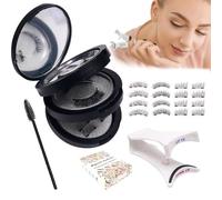 TOEECY 1Set Ciglia Magnetiche Riutilizzabili Naturali Leggere Ciglia Finte Autoincollanti Doppio Magnete Applicatore Incluso