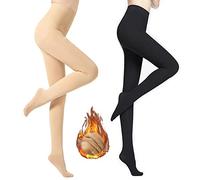 TOEECY 2 Paia Collant Termici Donna Foderati in Pile Opaco Calzamaglia Termica Senza Leggings Invernali Calze Felpate Collant Vita Alta Winter Tights (220g)