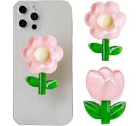 TOEECY 2 Pezzi Supporto Fiore Decorativo Trasparente Impugnatura Telefono Adesivo Posteriore Accessorio Cellulare Femminile Carino