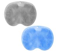 TOEECY 2 Pezzi Tappeto Doccia con Ventosa Antiscivolo Spazzola per Massaggio ai Piedi Tappetino Doccia Multifunzionale per Deterge Esfoliare Circolazione Sanguigna