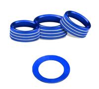 TOEECY 3 Pezzi Anelli Decorativi Manopole Climatizzatore Audio Alluminio Striati Circolari Dodge Accessori Interni