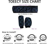 TOEECY 3 Pezzi Coprivolante Auto Trapuntato Universale Protezione Volante Antiscivolo Accessori Interni Automobile 3738cm Diametro