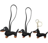 TOEECY 3 Pezzi Portachiavi Bassotto Decorativo Ciondolo Cane Animale Accessorio Borsa Charm Portachiavi Donna