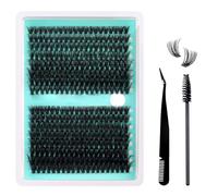 TOEECY 320 Pezzi Extension Ciglia Kit D Curl Eyelashes 9-16mm Ciglia Finte Naturali Con Piegaciglia E Spazzolino Cluster Lashes(60D & 80D)