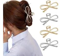 TOEECY 4 Pezzi Mollette Capelli Donna Grandi Fiocco In Metallo Antiscivolo Forte Potere di Styling Moda e Squisito per Capelli Lunghi Lisci Ricci e Spessi