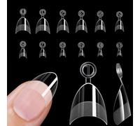 TOEECY 600 pcs Unghie Finte Trasparente Corto Unghie Quadrate Unghie a Mandorla Ultrasottile e Antitraccia Semplice e Versatile per i Saloni di Bellezza Fai da te a Casa