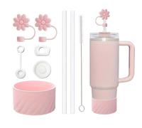 TOEECY 7 Pezzi Set Cannucce Riutilizzabili Forma Fiore Tappo Antigoccia Coperchio Bottiglia Termica Accessori Bicchieri Tazza