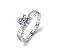 TOEECY Anelli Donna 925 Argento Zirconia Cubica Moissanite Regolabile Anello Anniversario Matrimonio Gioielli Promessa Fidanzamento Nuziali Sposa Ragazza Madre Moglie (#4)