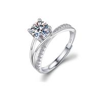 TOEECY Anelli Donna 925 Argento Zirconia Cubica Moissanite Regolabile Anello Anniversario Matrimonio Gioielli Promessa Fidanzamento Nuziali Sposa Ragazza Madre Moglie (#5)