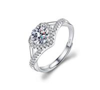 TOEECY Anelli Donna 925 Argento Zirconia Cubica Moissanite Regolabile Anello Anniversario Matrimonio Gioielli Promessa Fidanzamento Nuziali Sposa Ragazza Madre Moglie