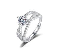 TOEECY Anelli Donna 925 Argento Zirconia Cubica Moissanite Regolabile Anello Anniversario Matrimonio Gioielli Promessa Fidanzamento Nuziali Sposa Ragazza Madre Moglie (#1)