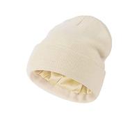 TOEECY Berretto Invernale da Donna Caldo Cappello Beanie Morbida Comoda Berretti in Maglia con Raso Fodera Interna per Proteggere l'Acconciatura Slouchy Moda Stretch Fitted Cappellino Unisex (Beige)