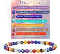 TOEECY Bracciale Chakra Multicolore Pietre Naturali Sfaccettate Argento 925 Artigianale Equilibrio Energetico Meditazione