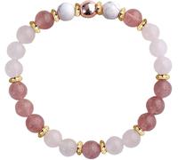 TOEECY Bracciale Elastico Pietre Naturali Ossidiana Ametista Agata Quarzo Perle Rotonde Distanziatori Dorati Gioiello Artigianale