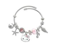 TOEECY Braccialetti Bambina Donna Gatto Cartoon Ciondoli Carini Bracciale Regolabile Braccialetto Amicizia Gioielli Regali per Bambini Ragazze