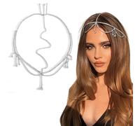 TOEECY Cerchietto Capelli Donna Ciondolo Multistrato Stile Sopracciglio Fronte Frangia Accessori per Sposa Moda Classica Adatto per il Fidanzamento in Viaggio