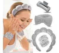 TOEECY Cerchietto Capelli Donna Mollette Polsini Fascia Skincare Fasce del Sudore Spugna Morbida Terry Panno Trucco Antiscivolo Adatto per Lavaggio Viso Doccia Terme Massaggi Rimozione Yoga Spa
