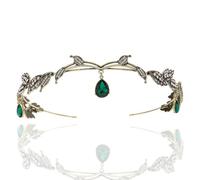 TOEECY Cerchietto per Capelli Vintage con Foglie e Strass Accessori per Capelli con Cristalli Verdi Fascia Elegante per Feste Matrimoni e Serate Cerchietti e Fasce per Capelli di Alta Qualità