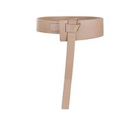 TOEECY Cintura Donna Annodato Sottile in Pelle PU Fusciacca Elastica Eleganti Moda Casual D'Epoca per Abiti Vestito (Beige)