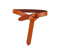 TOEECY Cintura Donna Vero Cuoio Annodato Sottile Fusciacca Elastica Eleganti Moda Casual D'Epoca per Abiti Vestito (Marrone)