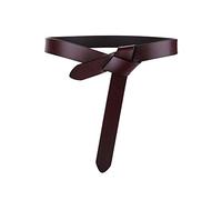 TOEECY Cintura Donna Vero Cuoio Annodato Sottile Fusciacca Elastica Eleganti Moda Casual D'Epoca per Abiti Vestito (Testa di moro)