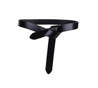 TOEECY Cintura Donna Vero Cuoio Annodato Sottile Fusciacca Elastica Eleganti Moda Casual D'Epoca per Abiti Vestito (Nero)