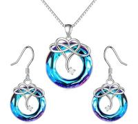 TOEECY Collana Orecchini Infinito Cuore Cristallo Zirconia Cubica Gioielli Donna Eleganti Argento Parure Brillante