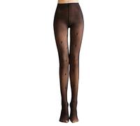 TOEECY Collant Fantasia Donna Curvy Falso Traslucido Foderati Calzamaglia Termici Leggings Invernali Collant Vita Alta Winter Tights Comodi Elasticizzati (Stampa a Pois Cuore-85g)