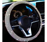 TOEECY Coprivolante Auto Glitter Strass Universale 36-39cm Antiscivolo Coprivolante In Pelle Copri Volante Accessori Auto Interno per La Maggior Parte Delle Automobili Multicolore