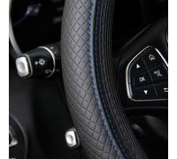 TOEECY Coprivolante Sportivo Rombo Cuciture Blu Pelle Sintetica Universale Antiscivolo Protezione Volante Auto