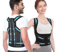 TOEECY Correttore Postura Uomo Donna Supporto Traspirante Spalle Schiena Regolabile Correzione della Ideale per Ufficio e Attività Quotidiane(Nero M)