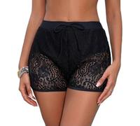 TOEECY Costume Donna Pantaloncino Pizzo con Cordoncino Swimskirt Mare Bikini Tankini Pantaloncini da Bagno Vita Alta Contenitivo Culotte Gonna Costume Bagno Elegante Traspirante