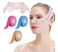 TOEECY Fascia Doppio Mento Donna Maschera Antigravitazionale Altamente Elastica Cintura per il Viso Dimagrimento Traspirante e Confortevole con Velcro Regolabile