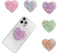 Toeecy Impugnatura Per Cellulare A Forma Di Cuore Set Di 5 Pezzi Supporto Glitterato Per Smartphone Accessorio Per Telefono Impugnatura Ergonomica Supporto Stabile E Sicuro