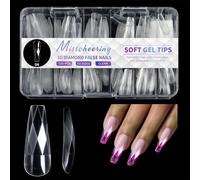 TOEECY Kit Per Unghie Finte Donna 120 Pezzi Press On Nails Lunghe Unghia Finte Adesive In ABS Set Di Decorazioni Unghie Mandorla Trasparente Multidimensionale Regali Per Ragazze(B)