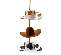 TOEECY Mini Cappelli da Cowboy Decorativi Ciondolo Ornamento Retrovisore Auto Stile Western Accessorio Parasole