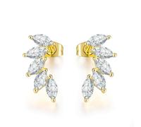 Toeecy Orecchini A Forma Di Foglia Con Zirconi Cubici Eleganti Accessori Per Ragazze Gioielli Di Tendenza Orecchini In Oro Rosa