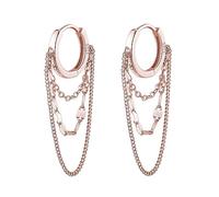 TOEECY Orecchini Cerchio Argento Catena Multipla Pendente Cascata Stile Punk Gioielli Donna Ragazza Accessori