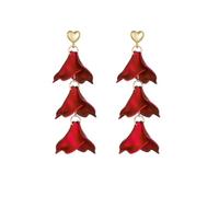 TOEECY Orecchini Pendenti Fiore Cascata Cuore Eleganti Gioielli Donna Accessori Stile Romantico Bijoux Artigianali