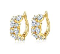 TOEECY Orecchini Semicerchio Multicolore Cristallo Zirconia Cubica Placcati Oro Rosa Eleganti Brillanti Gioielli Donna