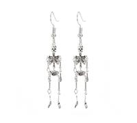 TOEECY Orecchini Teschio di Halloween Orecchini Pendenti con Teschio in Argento Orecchini da Donna Personalità Gotica Horror Halloween Giorno dei Morti Accessori per Feste Cosplay