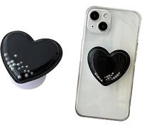 TOEECY Porta Cellulare Love Supporto Cellulare Da Tavolo Impugnatura Smartphone Porta Telefono Leggero Supporto Telefono Adesivo Accessori Smartphone Anello Per Cellulare(Nero)