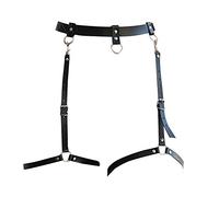 TOEECY Punk Chaîne de Corps en Cuir Noir Chaînes de Taille Chaîne de Jambe Harnais Ceintures Réglable Chaîne de Corps Jarretelles Plage Boîte de Nuit Fête Accessoires de Corps pour Femmes (#3)