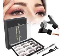 TOEECY Set Ciglia Finte Magnetiche Riutilizzabili Naturali Voluminose Applicatore Pinzetta Spazzola Trucco Occhi