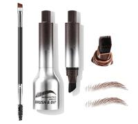 TOEECY Set Tinta Sopracciglia Professionale Pennello Angolato Impermeabile Lunga Durata Formula Liquida Effetto Microblading