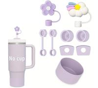 TOEECY Stanley Cup Accessori 5 Pezzi Set Coperchi Paglia Custodia Tappi in Silicone a Prova di Perdite Accessories per 1200 ml e 850 ml Coppe Non Incluse (Viola)