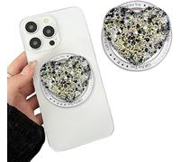 TOEECY Supporto Impugnatura Supporto Magnetico per Cellulare Airbag Porta Telefono a Forma di Cuore in Paillettes Supporto Base Estensibili per Smartphone(Nero)